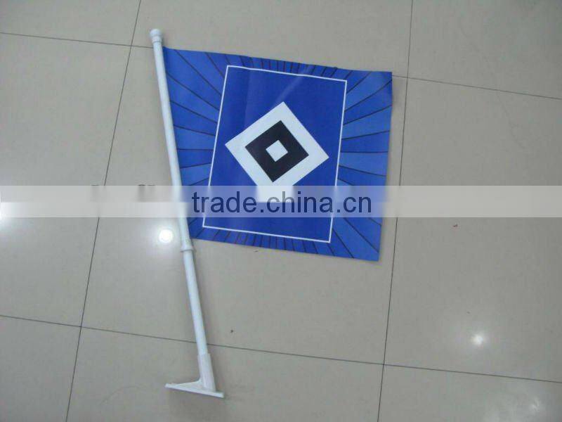 Custom wall flag with adjustable angle bracket