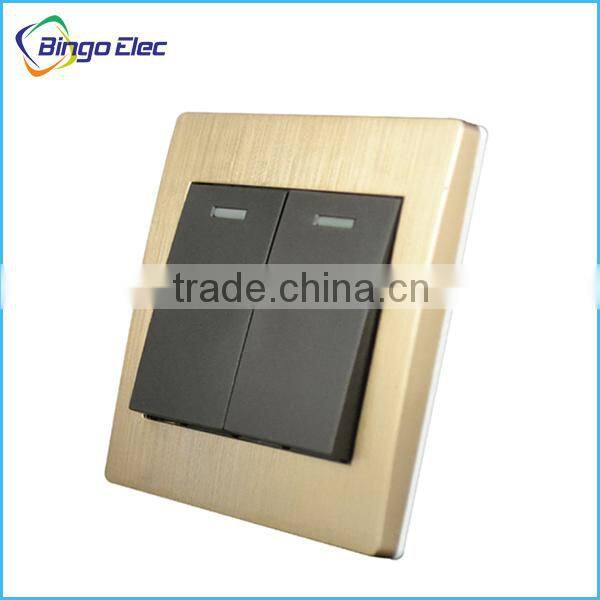 new design brushed golden wall switch and socket 10A 250V