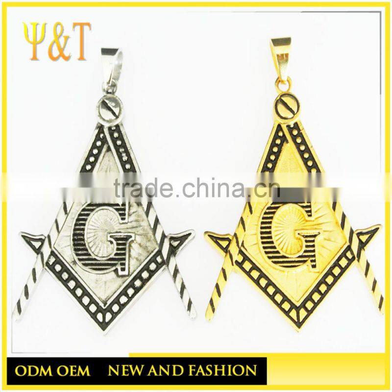 Jingli Jewelry Fashion stainless steel jewelry square shape quantum masonic pendant