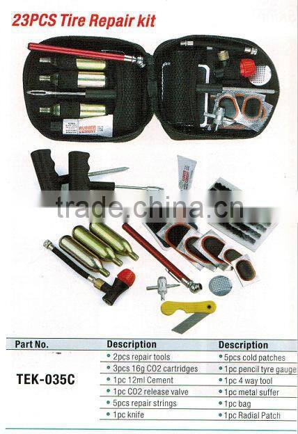 23 pcs Nylon Bag Car Tyre Puncture Motorcycle Tire Repair Kit