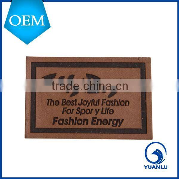 Sew-on style leather label jeans pu leather patches