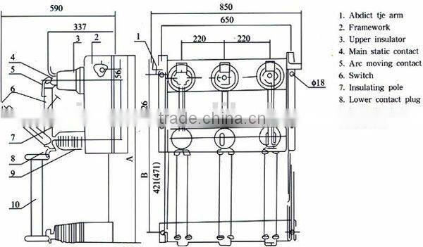FN3-12 Series Indoor High Vacuum Load Break Switch 12KV