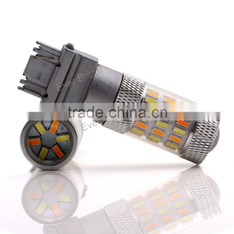 3157 auto led light white& amber 4014 60SMD the third brake light led car turning