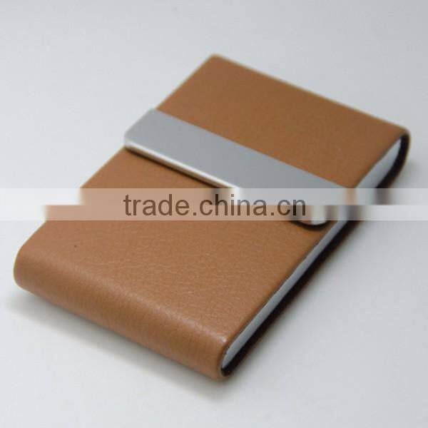 Vertical leather credit card case for business cards