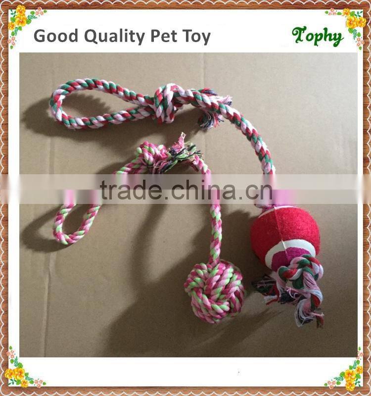Cotton Rope with Strap A Tennis Ball Playthings Puppy Dog Toys