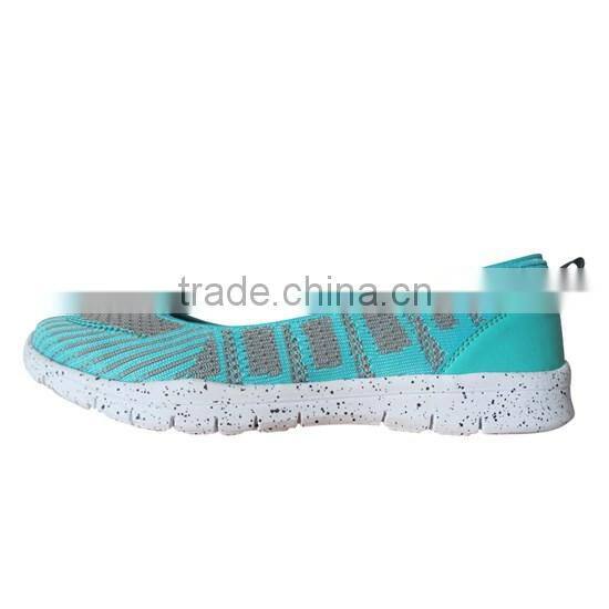 Plain Loafer Shoes Ladies Slip-On Flat Flyknit Women Shoe HT-101406-001