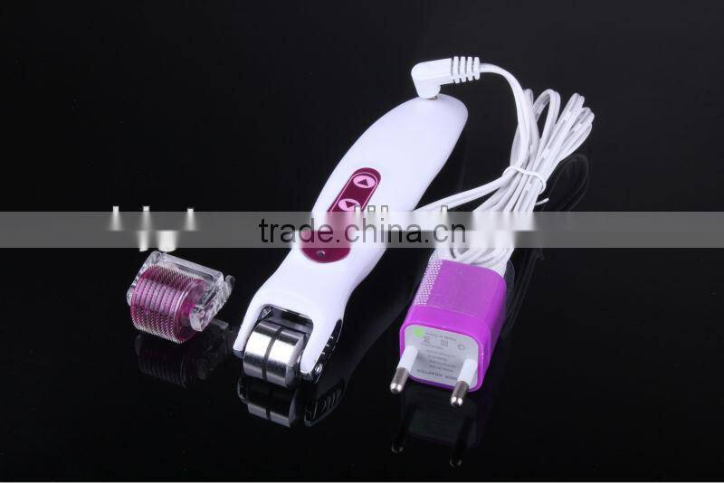 2013 new arrived metal derma roller,540 Vibration microneedle roller with current eliminator