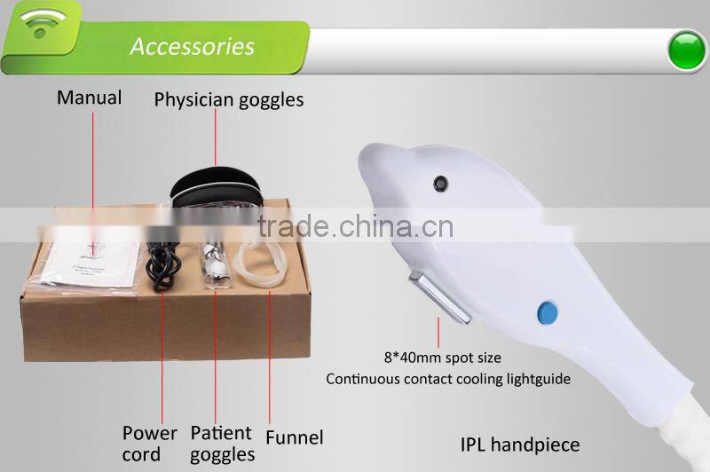IPL hair removal machine,800W IPL and 5 MHz RF,integrated IPL and RF in one handpiece.guangzhou manufacturer portable design.
