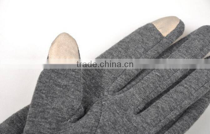 New Autumn Winter Womens Touch Screen Gloves Winter Knit Velvet Warm Gloves Mittens Lace Side Design