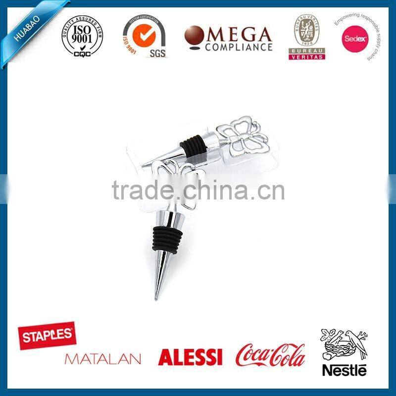 Beautiful butterfly shape stainless steel wine bottle stopper metal bottle cap wine stopper