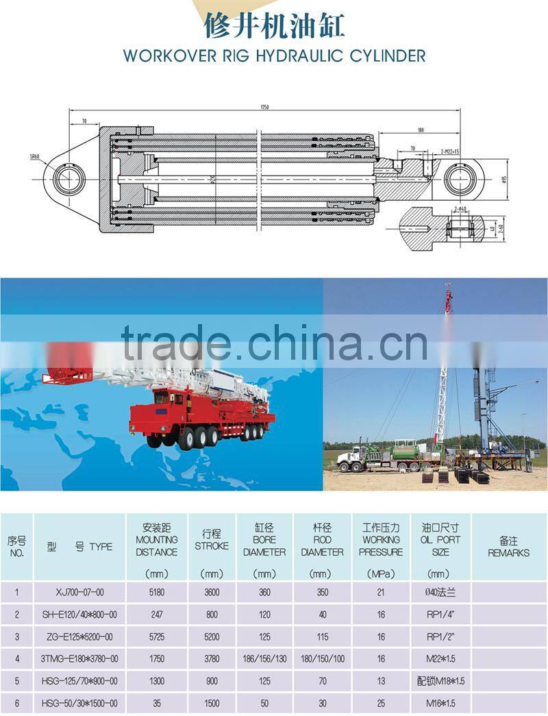 workover rig hydraulic cylinder