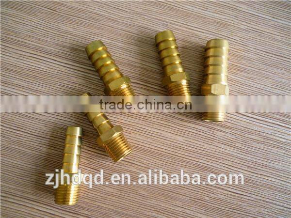 threaded connection with sleeve for rubber hose connector , high performance forged brass connector with size of 1/4" 3/8" 1/2"