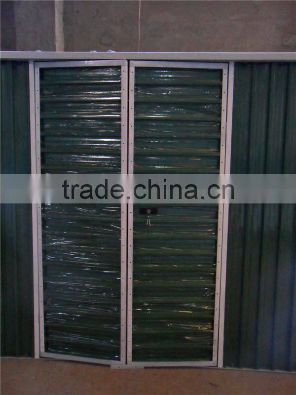 vertical hinged door metal storage shed