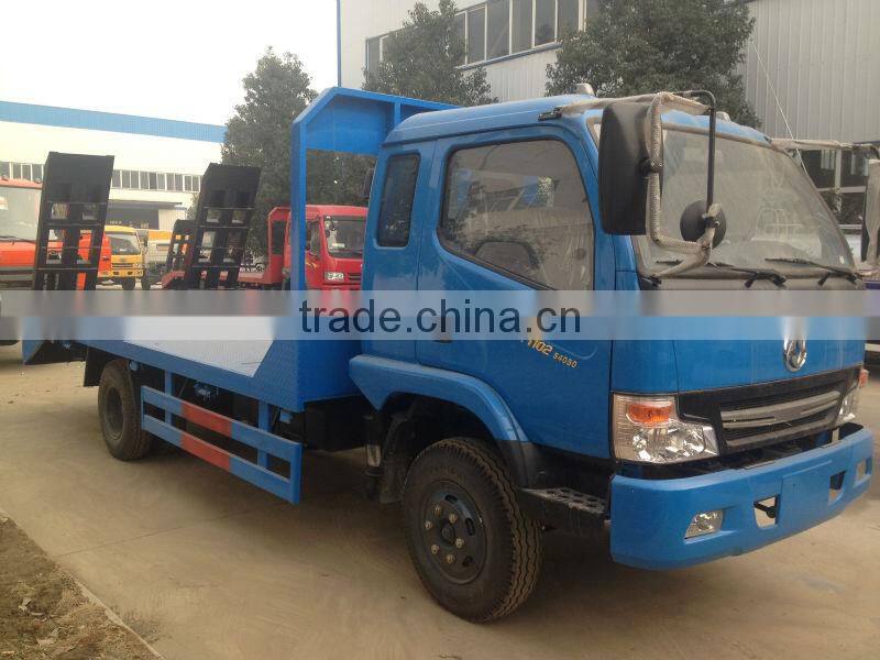 Dongfeng truck flat load bed 4*2 trucks for carrying excavator/bulldozer