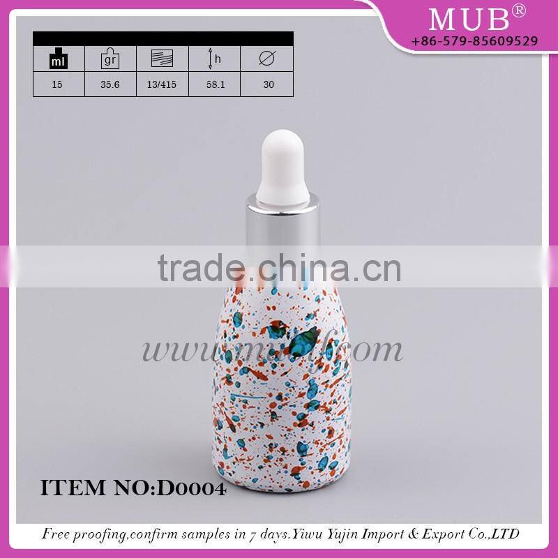 empty glass essential oil bottles with aluminum dropper cap whosale