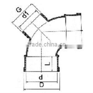 UPVC drainage 90 elbow with small door DIN/BS /plastic Elbows 90