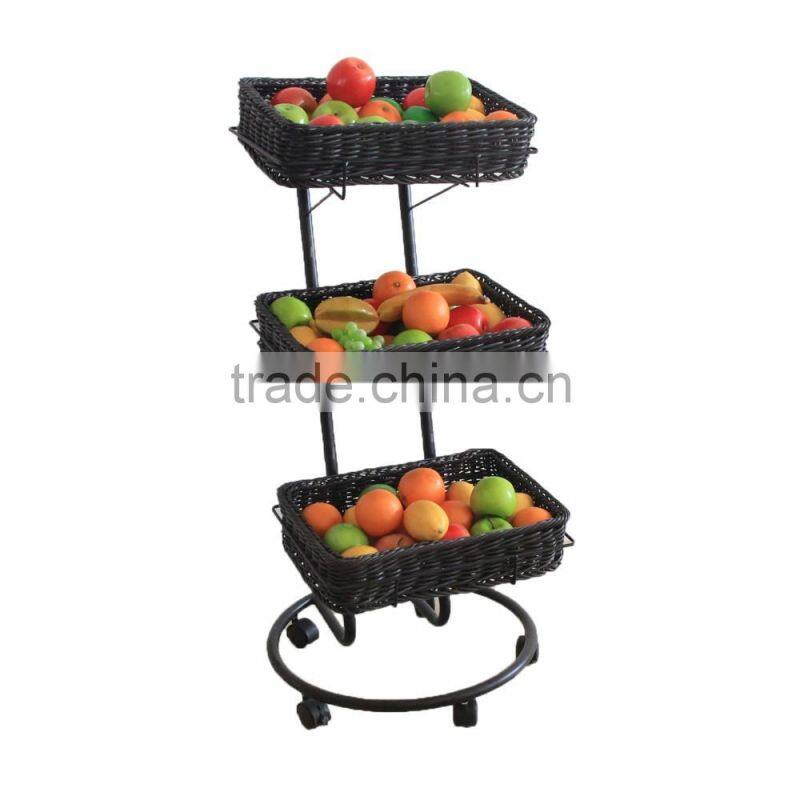 Rectangular PP rattan supermarket display