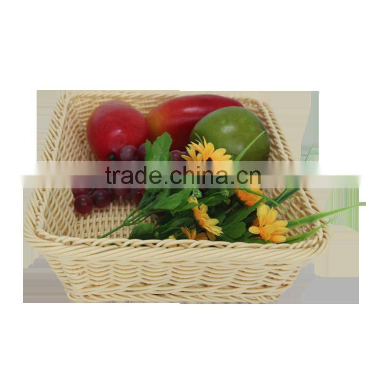 PE rattan crafts supermarket display basket for fruit and vegetable