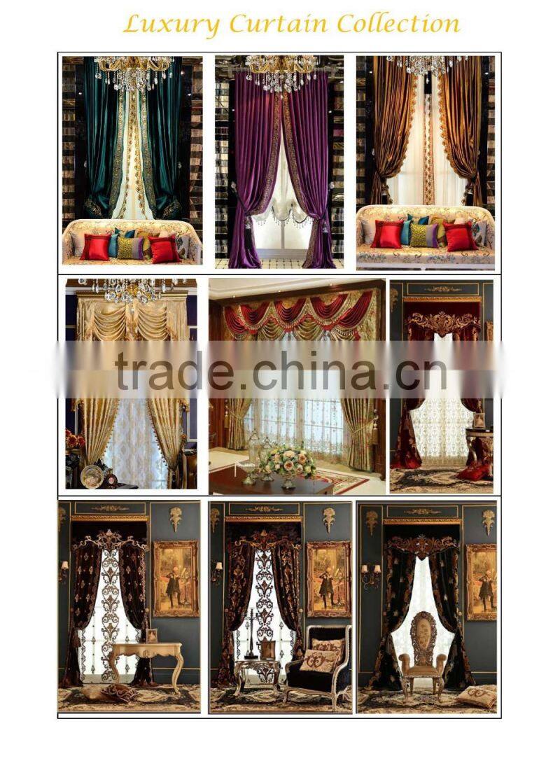 Very Elegant and Romantice Coffee Color Drapery Living Room Bay Window Blackout Curtain and White Sheer Curtain Set