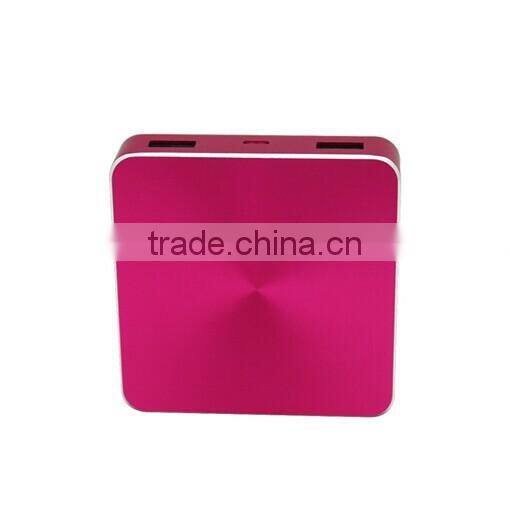 Fashionable square power bank 10400mah mobile phone charger