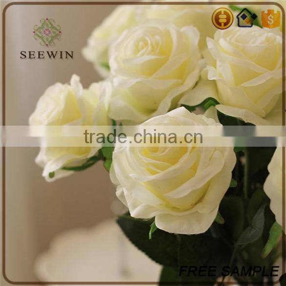table centerpiece single stem white rose artificial flower