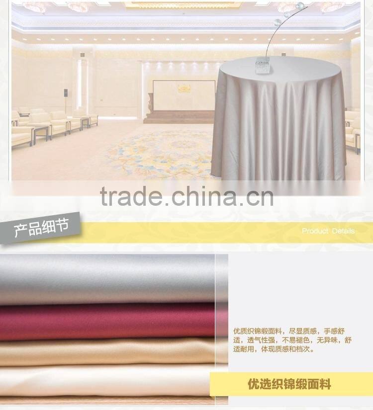 hotsale off-white tapestry satin table cover for hotel restaurant weddings