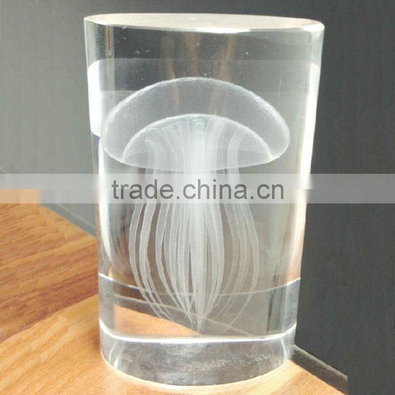 K9 crystal artificial jellyfish paperweight
