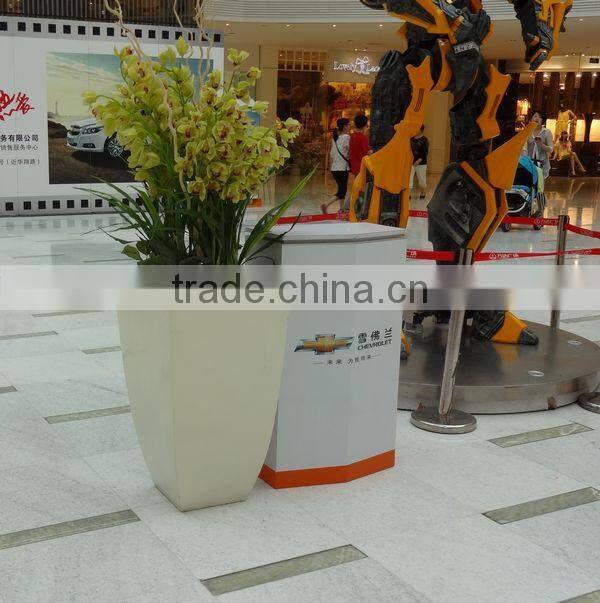 FO-288 Tall Square Decorative Fiberglass Flower Planter Pots