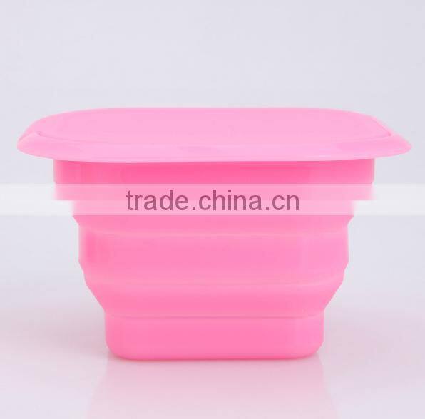 silicone folding lunch box/collapsible lunch box