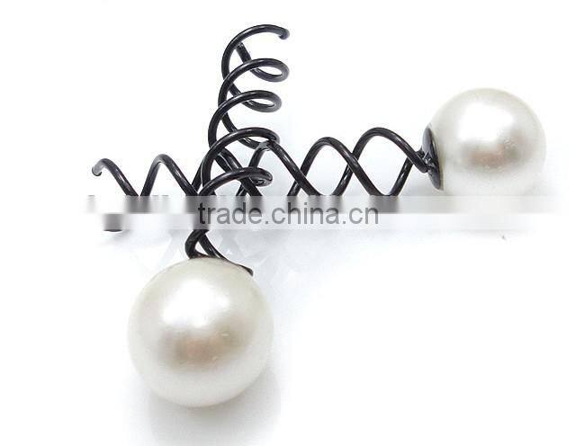 Personalized hairpin black Hair Stick Vintage Pearl Spiral Hairpin