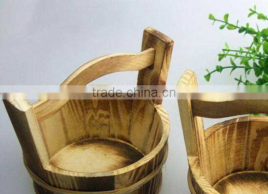 Retro roast color handle wooden barrel