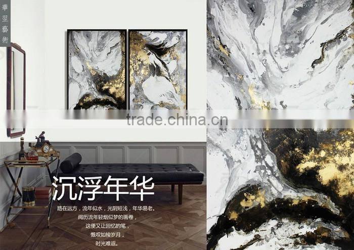 Customized for 1 PC Framed Canvas Oil Group Painting with Gold Leaf