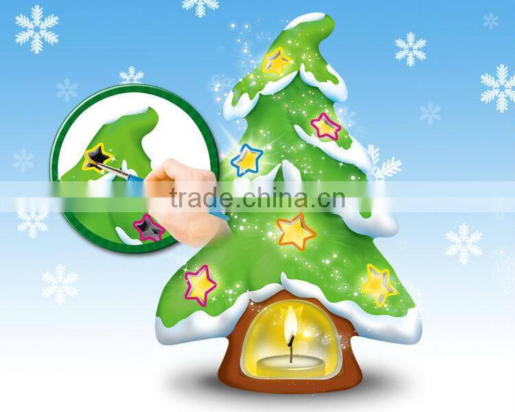 factory DIY Coloring Christmas Tree Candleholder