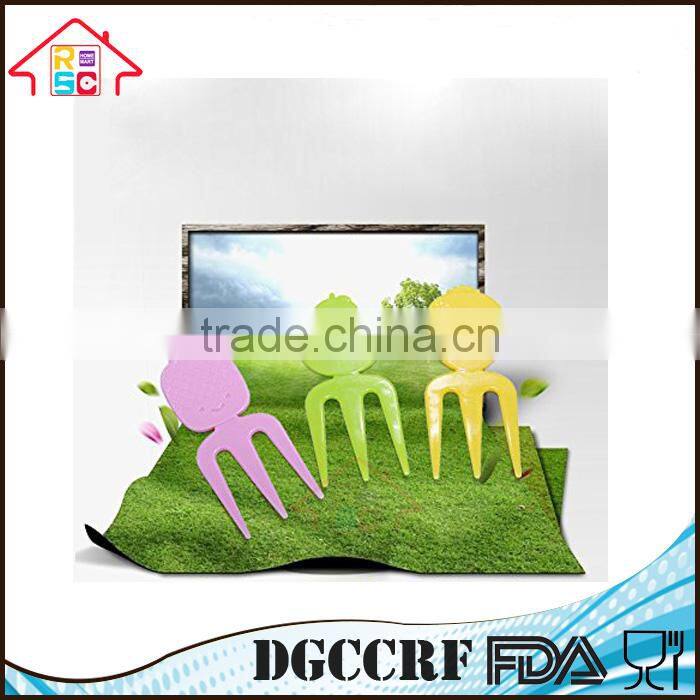 1Set Apple Box 10 PCS Plastic Fruit Fork Stand Container Kids Cake Dessert Forks