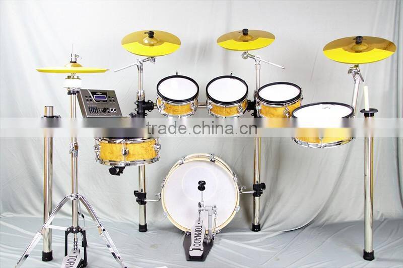 6 pc wooden chamber pvc cover electronic drum kits