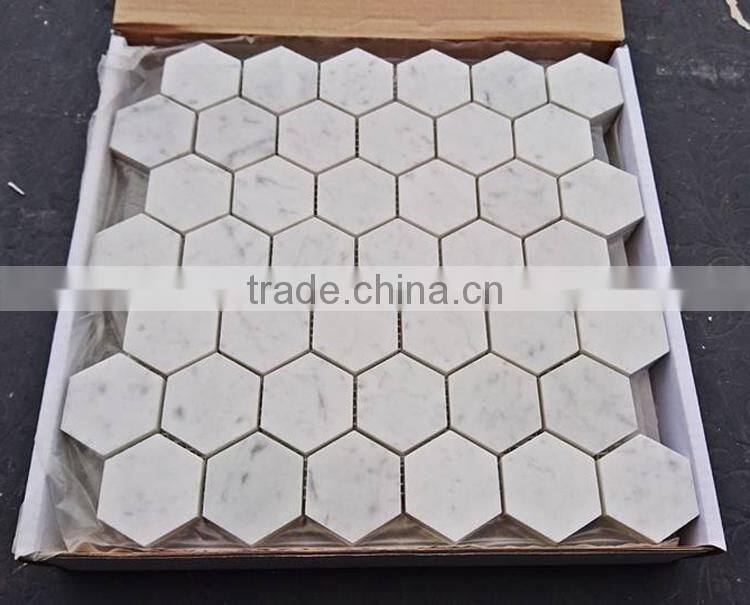 MM-CV243 Cheapest flooring designs natural stone marble hexagonal mosaics tiles