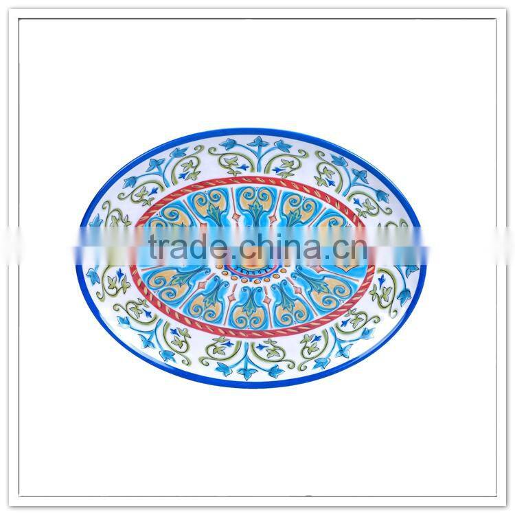 Decorative oblong middle east dinnerware breakfast plate dubai wholesale market english dinnerware