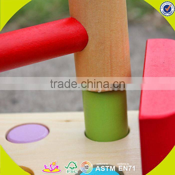 wholesale educational Wooden colorful knocking toy, intelligence knocking toy,wooden pounding bench toddler toy W11G018