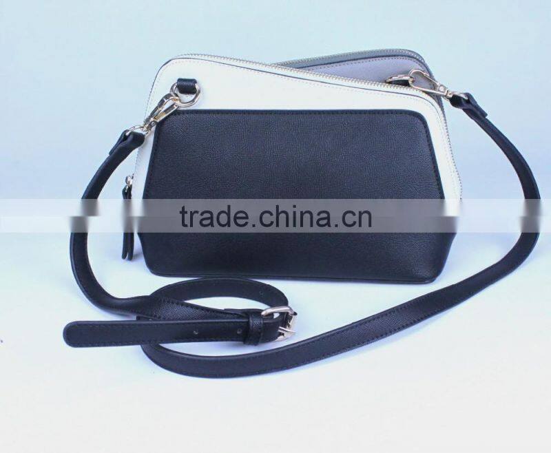 White and black multi color cross body bag new design ladies handbag 2017