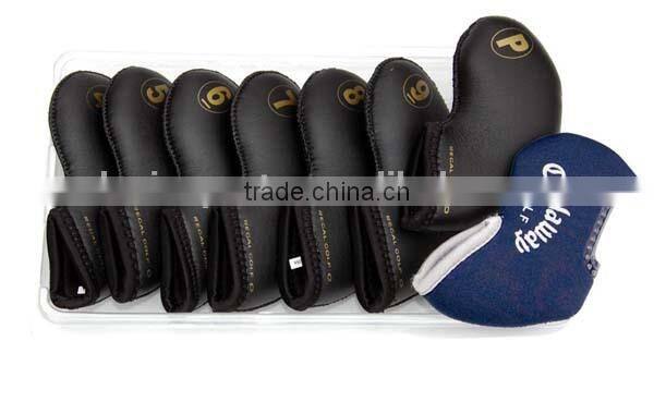 High Quality Black PU Leather Golf Club Head Covers