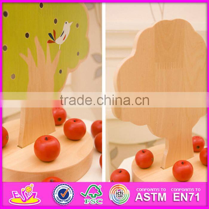 2016 new design children toy wooden magnetic apple tree W01A091