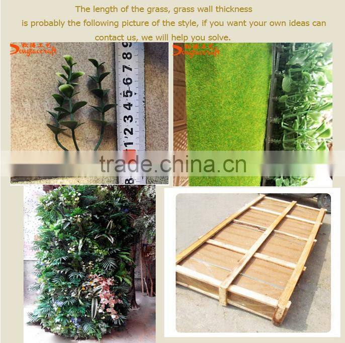 Wholesale artificial plastic green wall plants with garden vertical system green wall hanging artificial flowers for decoration