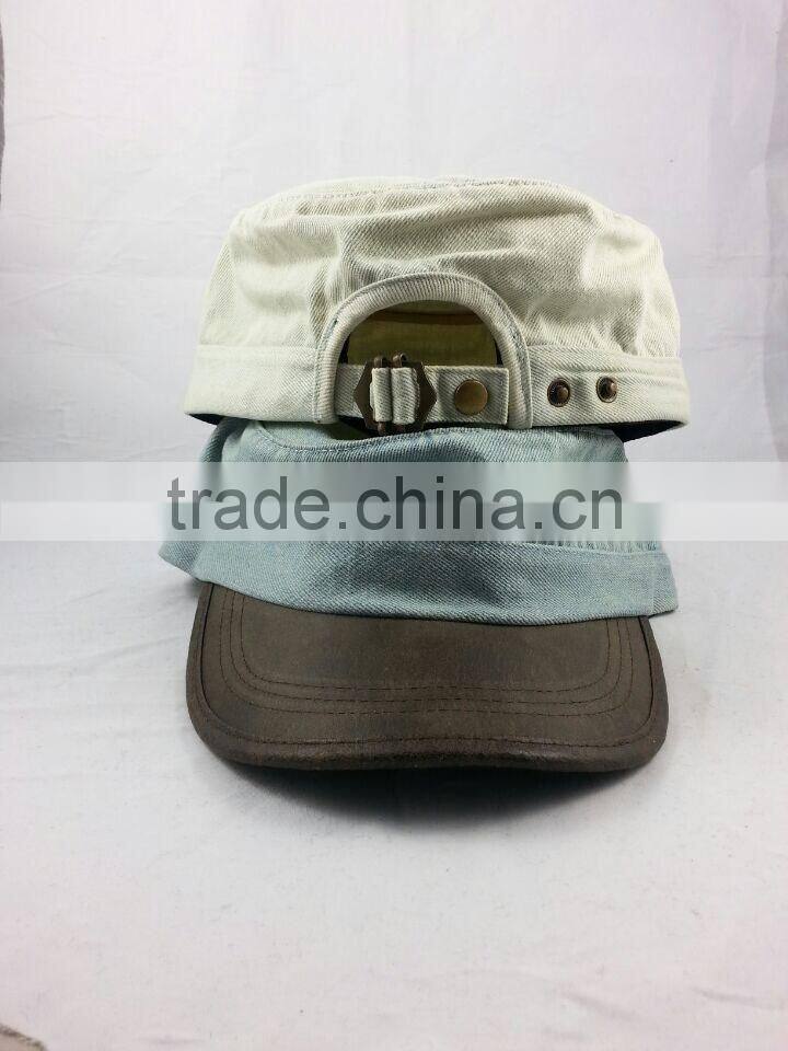 custom militsy cap/denim flat cap