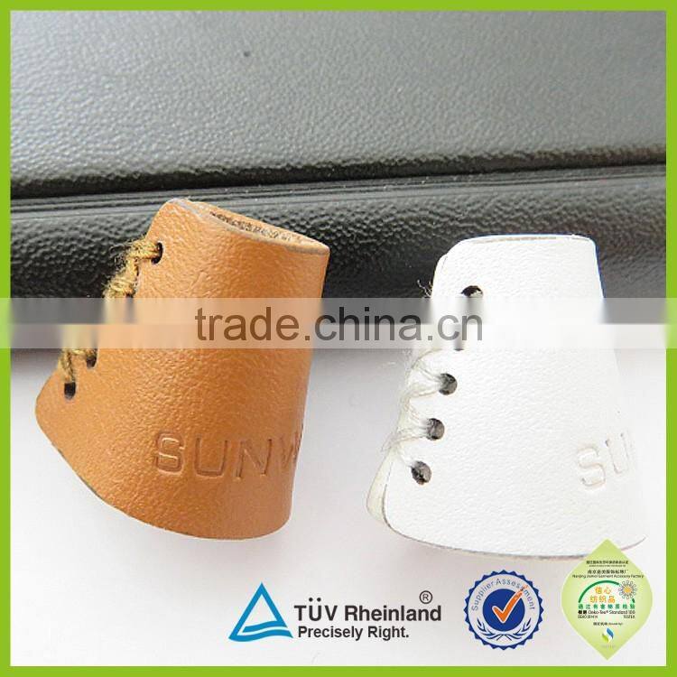 Two Hole cord lock stoppers pu fake leather stoppers for clothing