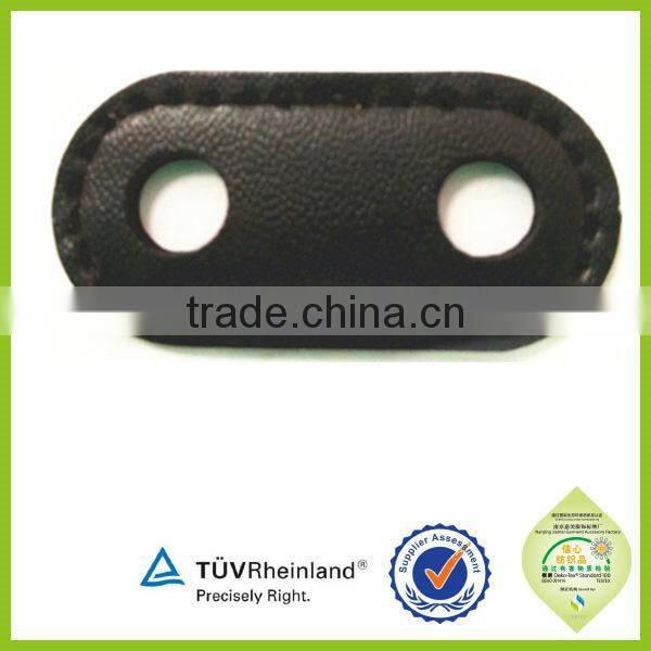 Two Hole cord lock stoppers pu fake leather stoppers for clothing