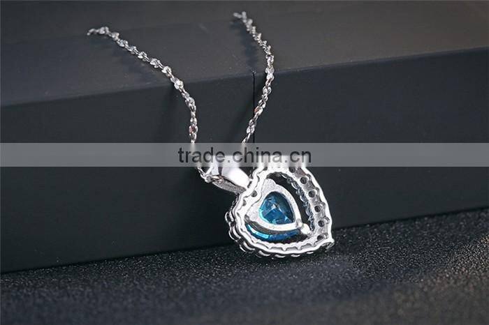 Classic Titanic Heart Of Ocean Crystal 925 Silver heart Chain Pendant Necklace Choker For Women