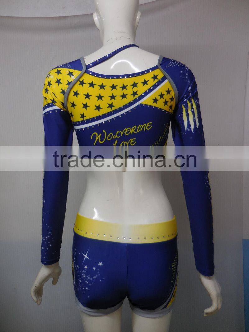 Specialized Custom Made Cheerleader Clothes, Fashionable Long Sleeves Cheerleader Uniforms
