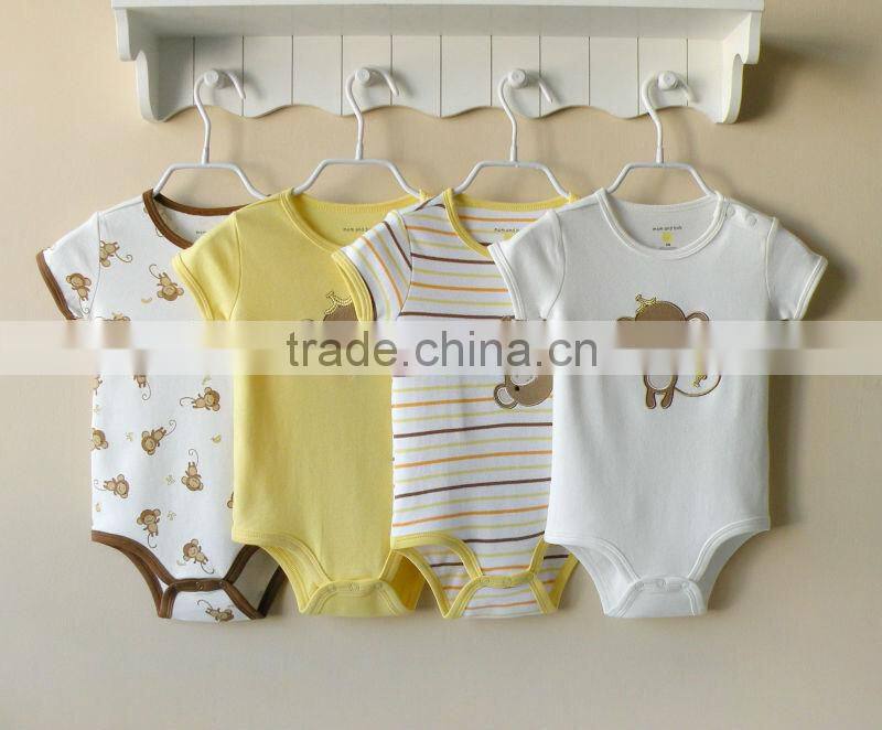 mom and bab 2013 Summer baby romper 100% cotton short bodysuit 4in1 gift box gift set