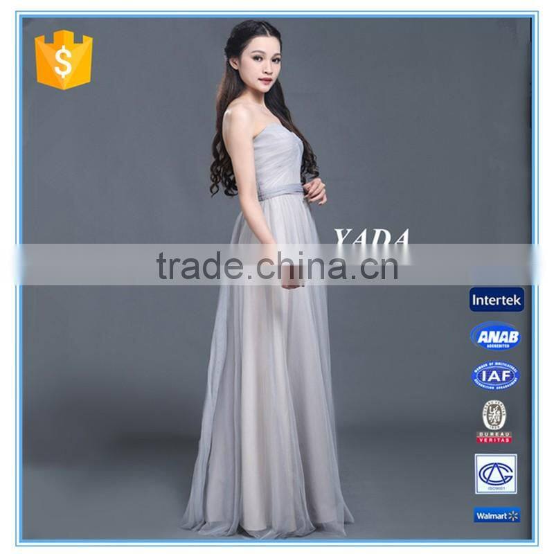 Latest Design Grace Woman Pleats Tulle Evening Dresses for Bridesmaids Dresses