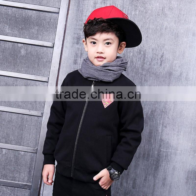 Pioneer Kids Promotion Direct Selling Regular Child Black Jacket Plus Velvet Thickening Outerwear 2016 Autumn Cartoon coat
